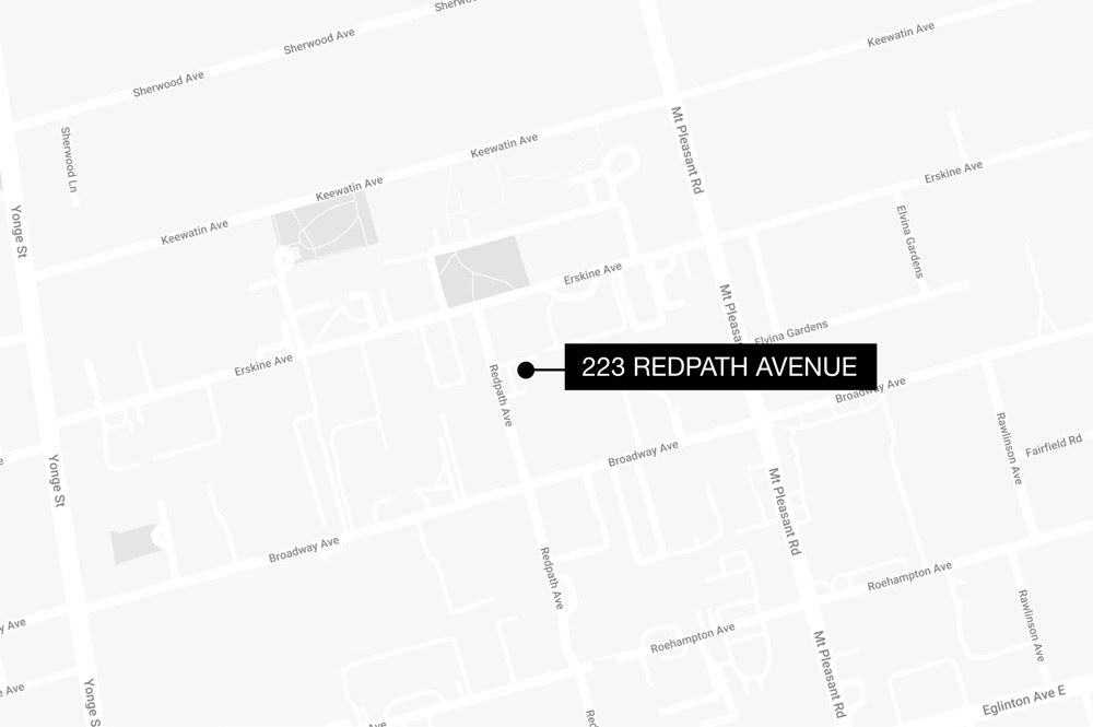 Map | 223 Redpath Avenue